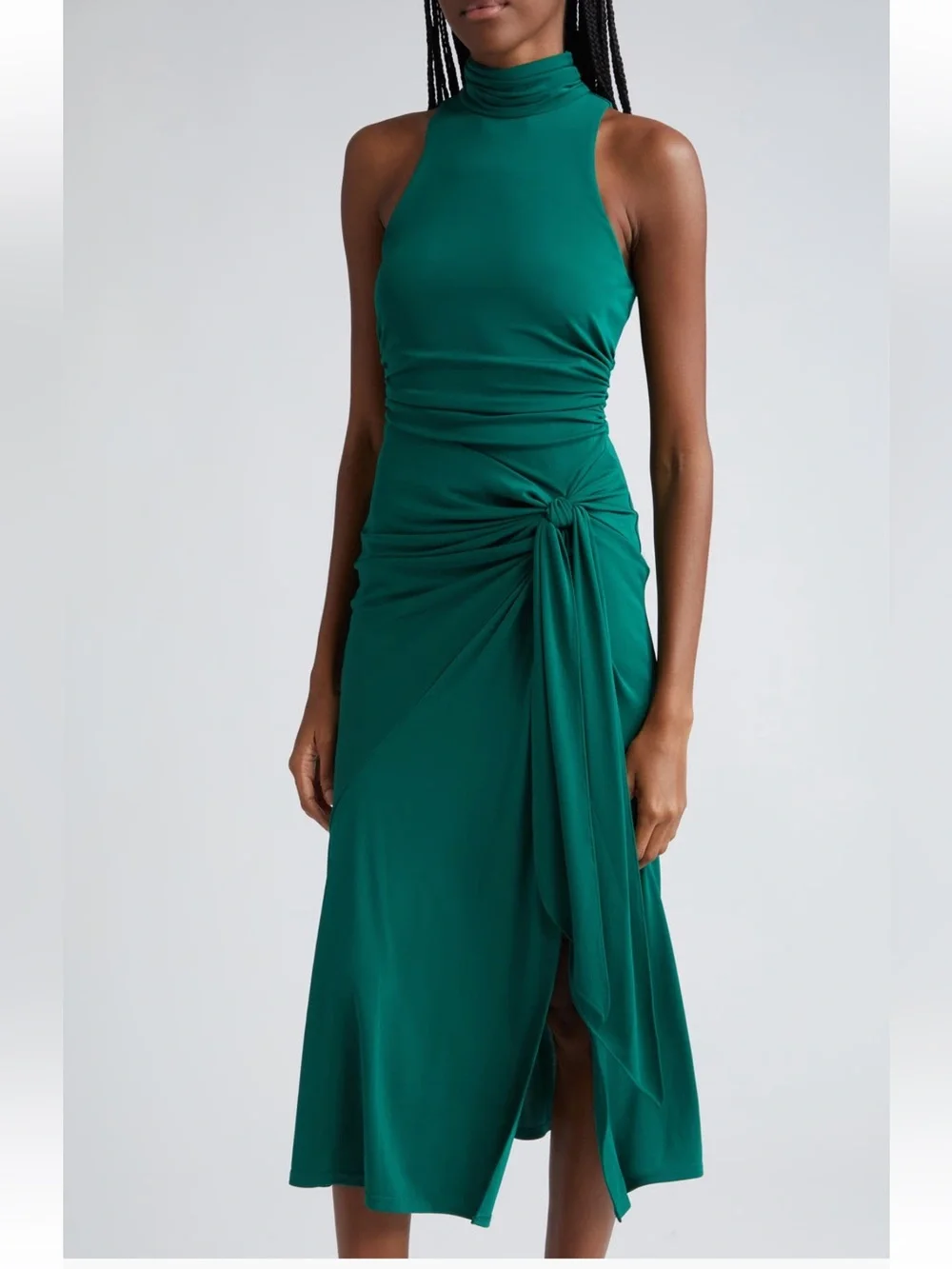 Cing à Sept Rori Sleeveless Turtleneck Midi Dress Malachite Green size 12 NWT
